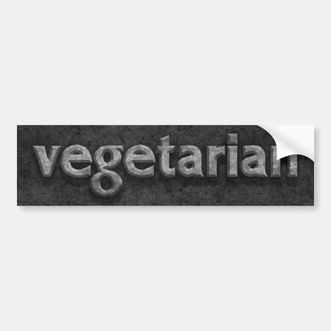 Pegatina Para Coche Piedra cincelada vegetariano (Frente)