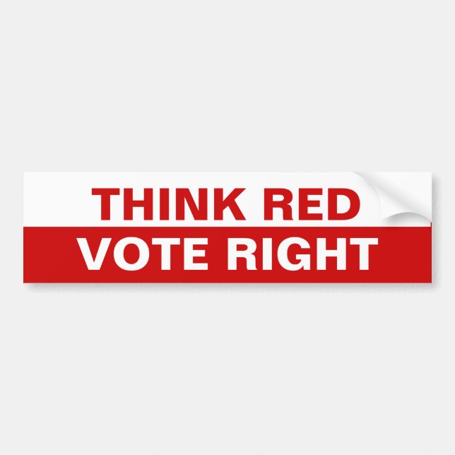 Pegatina Para Coche Piense la derecha roja del voto (Frente)