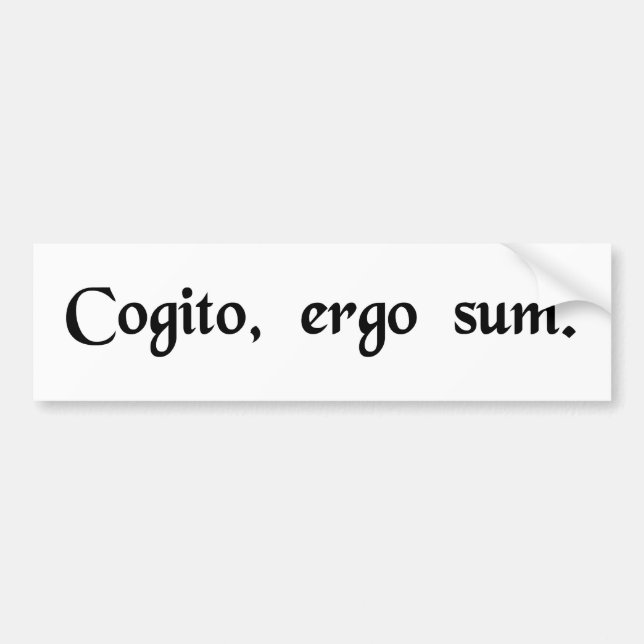 Pegatina Para Coche Pienso, por lo tanto yo Am. (Frente)