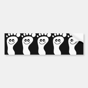 Pegatina Para Coche Pies blancos felices