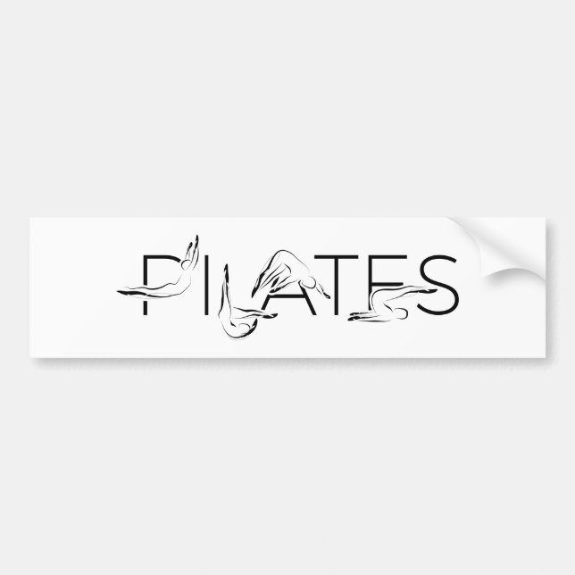 Pegatina Para Coche Pilates Poses en Palabra de Pilates (Frente)