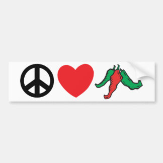 Pegatina Para Coche Pimientas de Chile del amor de la paz