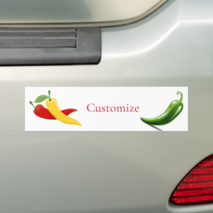 Pegatina Para Coche Pimiento de chile verde amarillo rojo Thunder_Cove