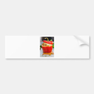 Pegatina Para Coche Pimientos rellenos al horno con salsa de carne y q