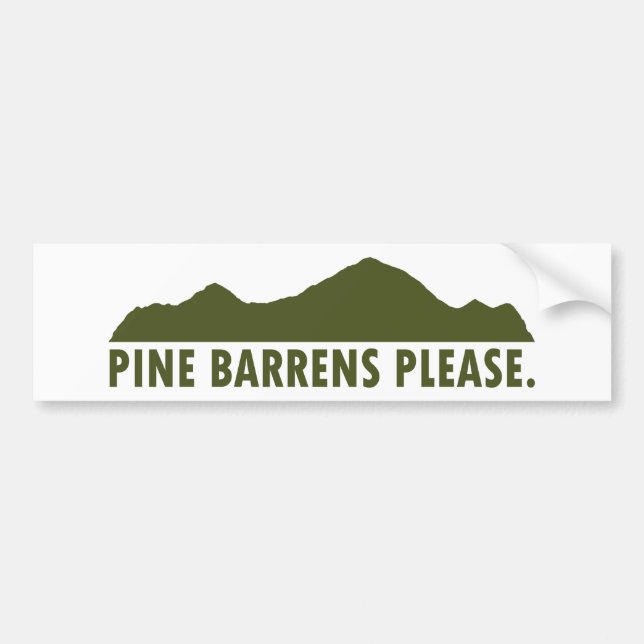 Pegatina Para Coche Pine Barrens Por Favor (Frente)