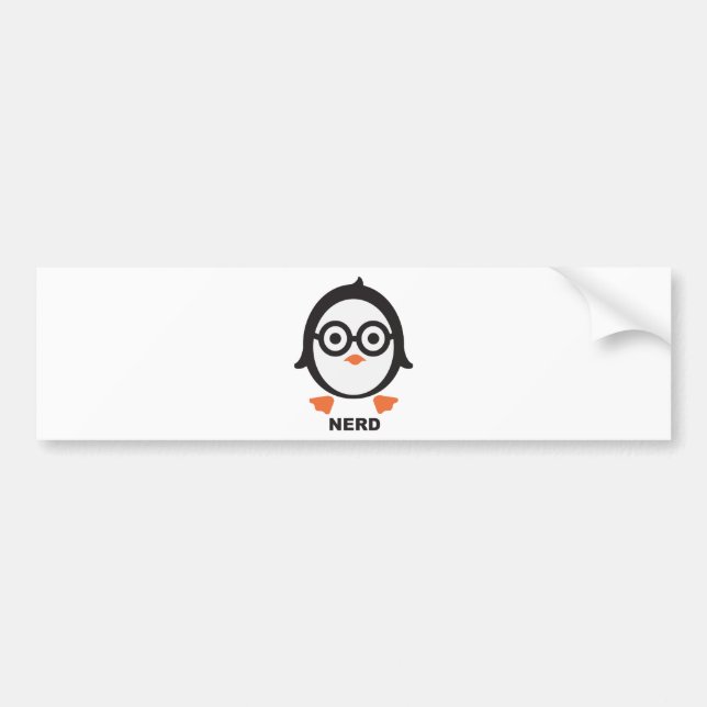 Pegatina Para Coche Pingüino - nerd - penguin (Frente)