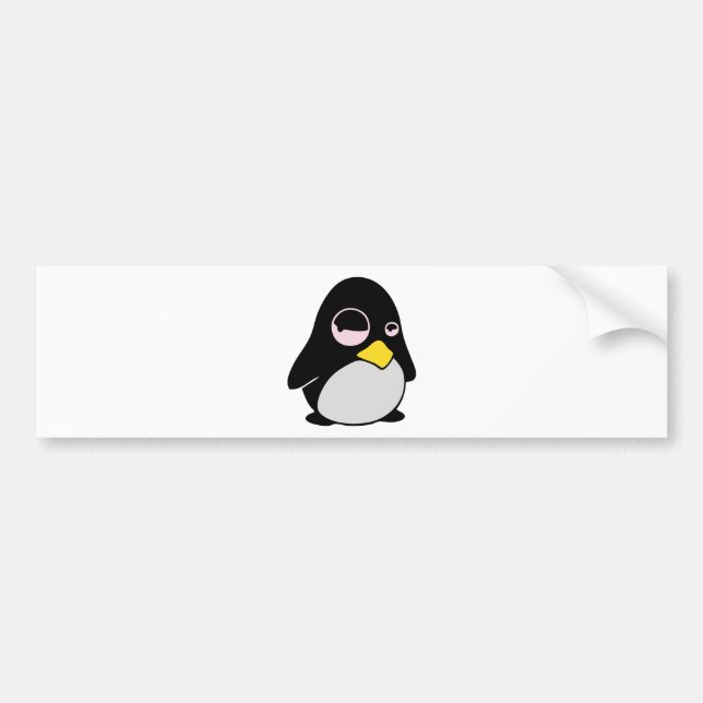 PEGATINA PARA COCHE PINGÜINO PEREZOSO DE LINUX TUX (Frente)