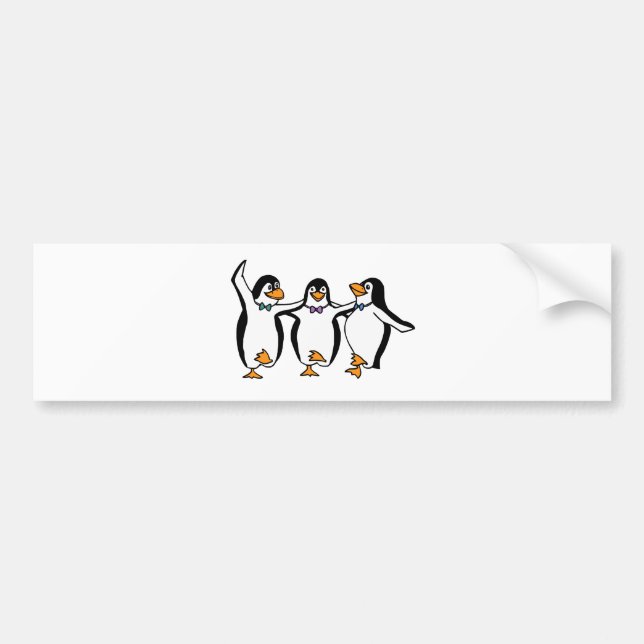 Pegatina Para Coche Pingüinos del baile (Frente)