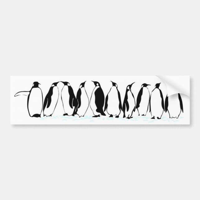 Pegatina Para Coche Pingüinos en desfile (Frente)
