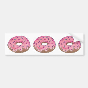 Pegatina Para Coche Pink Donut Donuts Doughnut Foodie Bumper Sticker