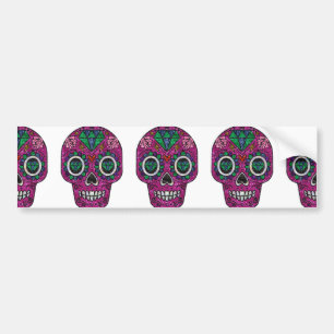 Pegatina Para Coche pink glitter sugar skull