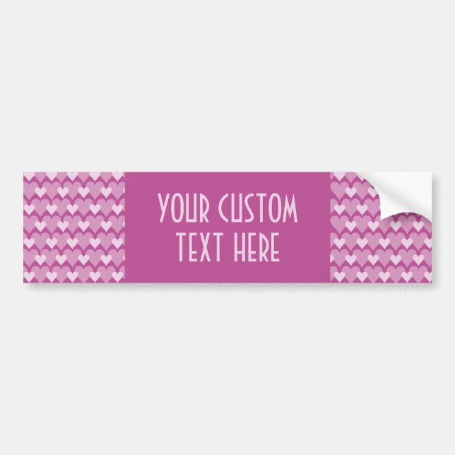 Pegatina Para Coche Pink Hearts personalizado bumpersticker (Frente)