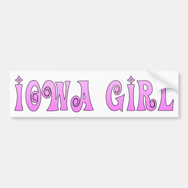 Pegatina Para Coche Pink Iowa Chica (Frente)