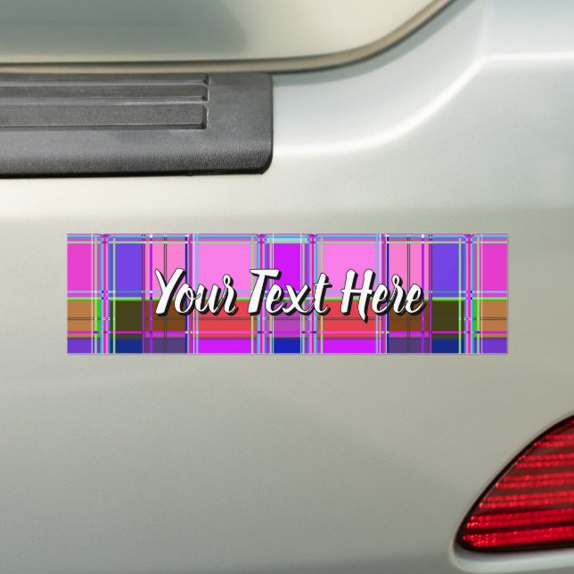 Pegatina Para Coche Pink tartan Fabric Pattern Cloth Madras (en coche)
