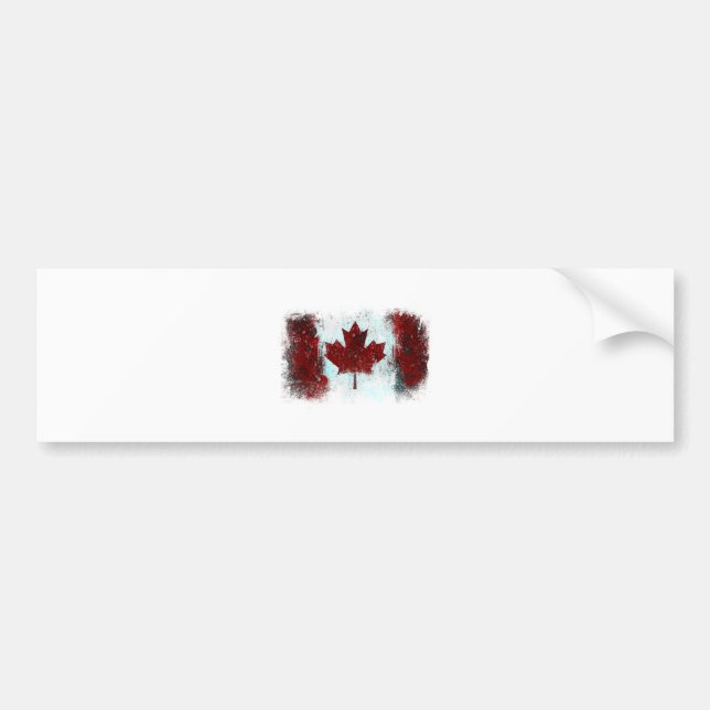 Pegatina Para Coche Pintada canadiense de la bandera (Frente)