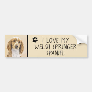Pegatina Para Coche Pintado español de Springer galesa - Arte de perro
