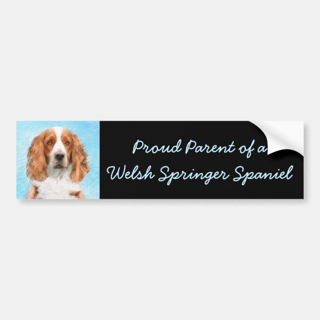 Pegatina Para Coche Pintado español de Springer galesa - Arte de perro (Frente)