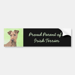 Pegatina Para Coche Pintado Terrier Irlandés - Arte de Perro Original.
