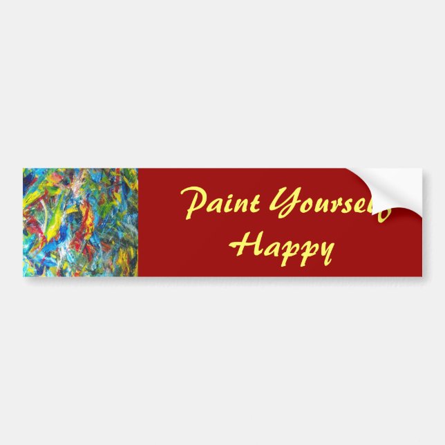 Pegatina Para Coche Pintarse a sí mismo Happy Bumper Sticker (Frente)