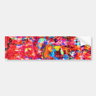 Pegatina Para Coche Pintura abstracta de ondas de varios colores