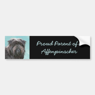 Pegatina Para Coche Pintura Affenpinscher - Arte Perro Original Cuto