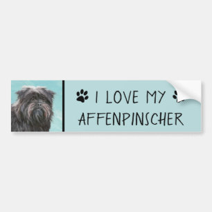 Pegatina Para Coche Pintura Affenpinscher - Arte Perro Original Cuto