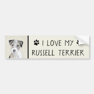 Pegatina Para Coche Pintura áspera de Russell Terrier - arte original