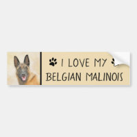 Pintura belga malinois - Arte original del perro