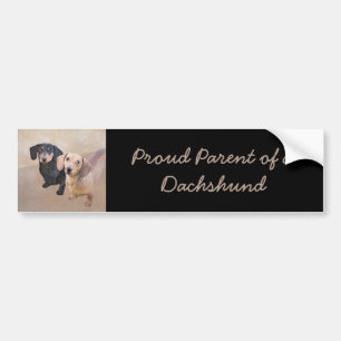 Pegatina Para Coche Pintura Dachshund (suave) - Arte Perro Original