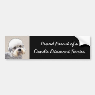 Pegatina Para Coche Pintura Dandie Dinmont Terrier Original Perro Arte