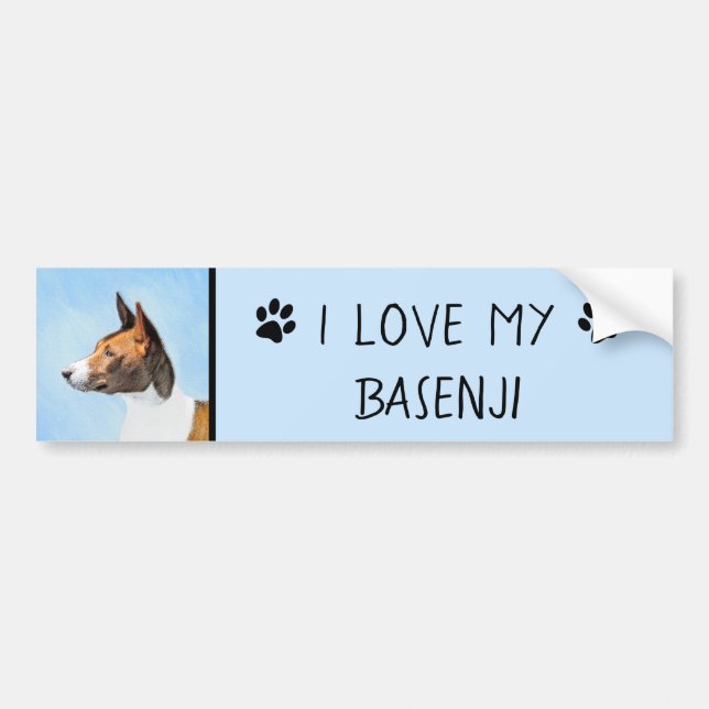 Pegatina Para Coche Pintura de Basenji - Arte original muy bonito (Frente)