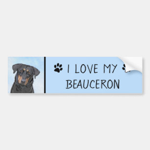 Pegatina Para Coche Pintura de Beauceron - Arte de perro original y bo