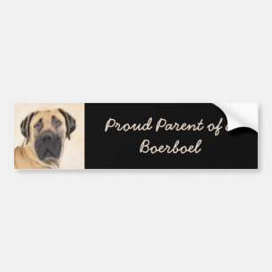 Pegatina Para Coche Pintura de Boerboel - Arte Perro Original Cuto