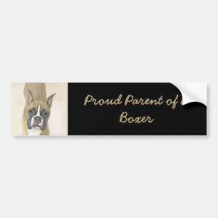 Pegatina Para Coche Pintura de Boxer - Arte Original de Perro Lindo