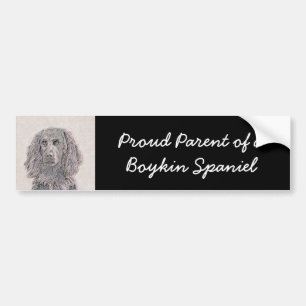 Pegatina Para Coche Pintura de Boykin Spaniel - Arte de Perro Original
