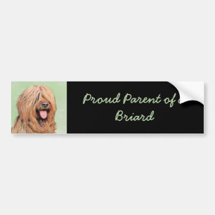 Pegatina Para Coche Pintura de Briard - Arte de Perro Original.
