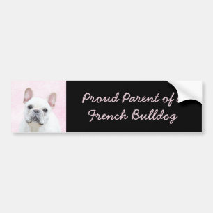 Pegatina Para Coche Pintura de Bulldog francés (crema/blanco) - Arte