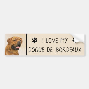 Pegatina Para Coche Pintura de Dogue de Burdeos - Arte de perro origin