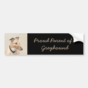 Pegatina Para Coche Pintura de Greyhound - Arte de perros original muy