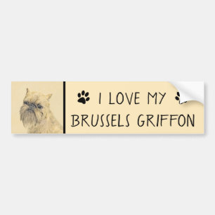 Pegatina Para Coche Pintura de griffon de Bruselas - Arte de perro ori