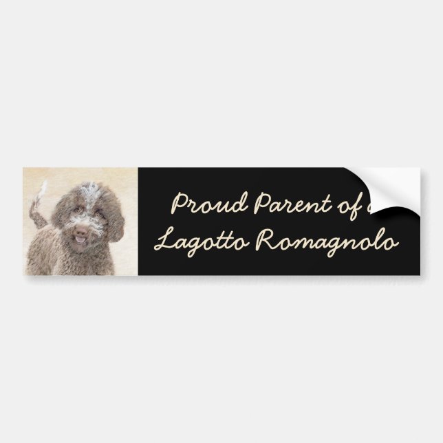 Pegatina Para Coche Pintura de Lagotto Romagnolo - Arte de perro origi (Frente)
