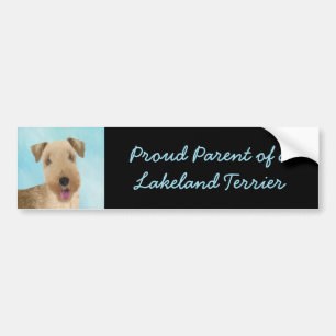 Pegatina Para Coche Pintura de Lakeland Terrier - Arte Perro Original.