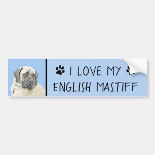 Pegatina Para Coche Pintura de malvado inglés (Fawn) - Arte de perro o