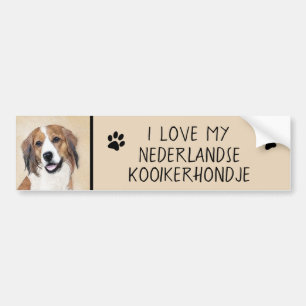 Pegatina Para Coche Pintura de Nederlandse Kooikerhondje - Arte de per
