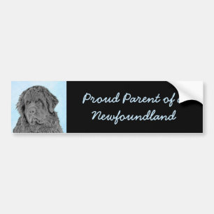 Pegatina Para Coche Pintura de Newfoundland - Cute original Dog Art