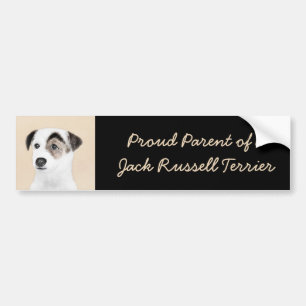 Pegatina Para Coche Pintura de Parson Jack Russell Terrier - Arte de P