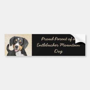 Pegatina Para Coche Pintura de perro de la montaña Entlebucher - Arte 
