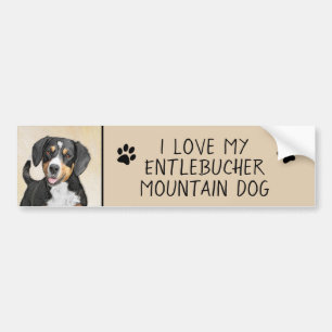 Pegatina Para Coche Pintura de perro de la montaña Entlebucher - Arte