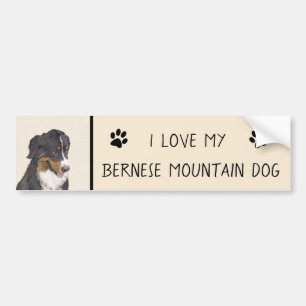 Pegatina Para Coche Pintura de perro de montaña de Bernese - Arte de p