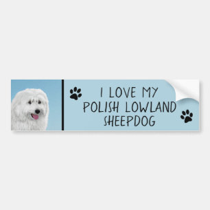 Pegatina Para Coche Pintura de perro pastor de Lowland polaco - Arte d